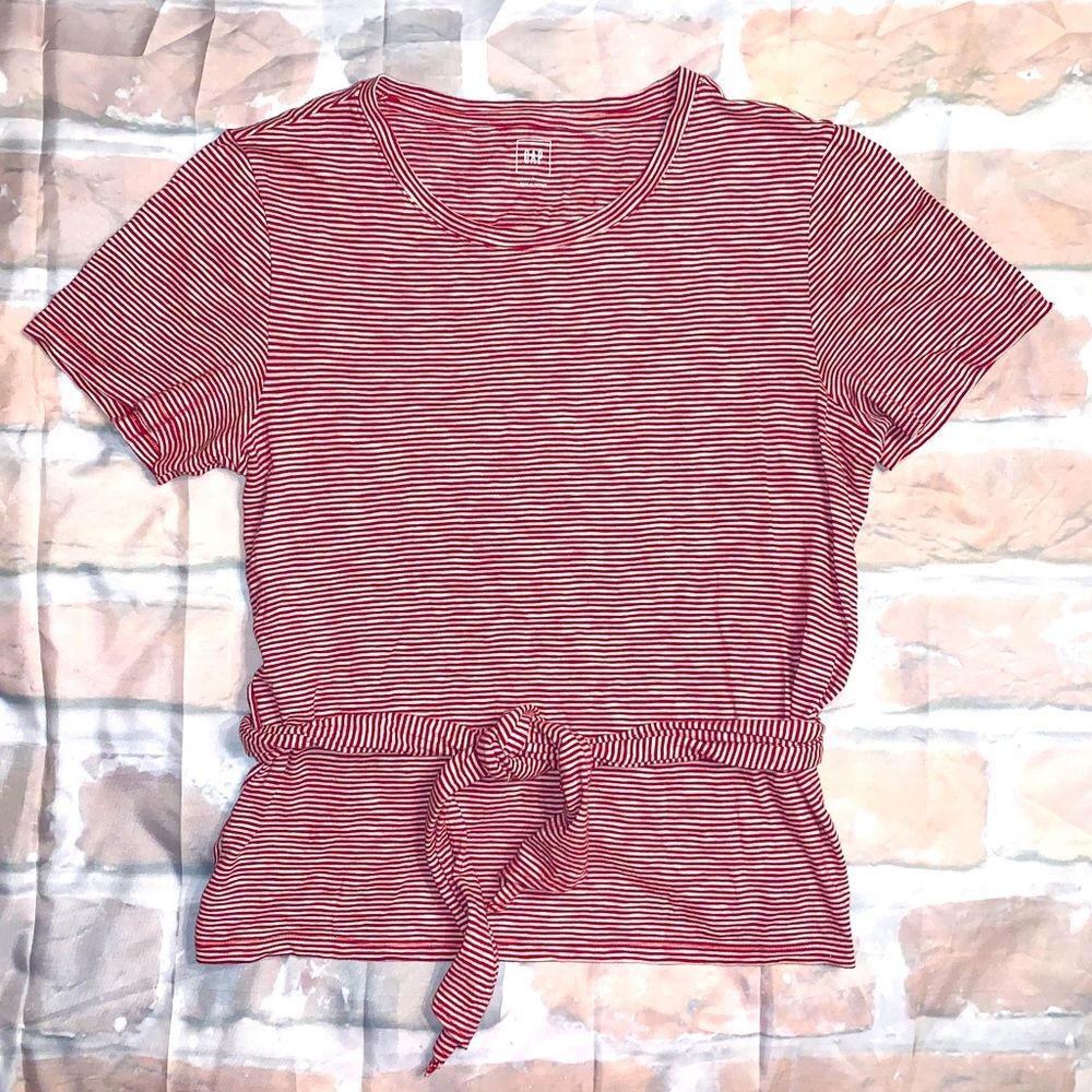 Gap Red Stripe Wrap Shirt size L